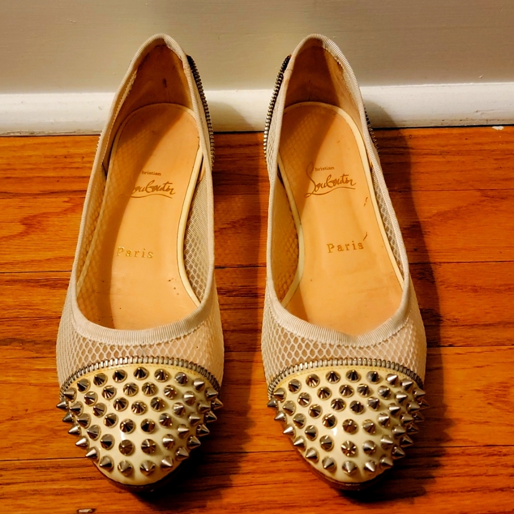 Christian Louboutin Siouxsie Cap Toe Spiked Flats